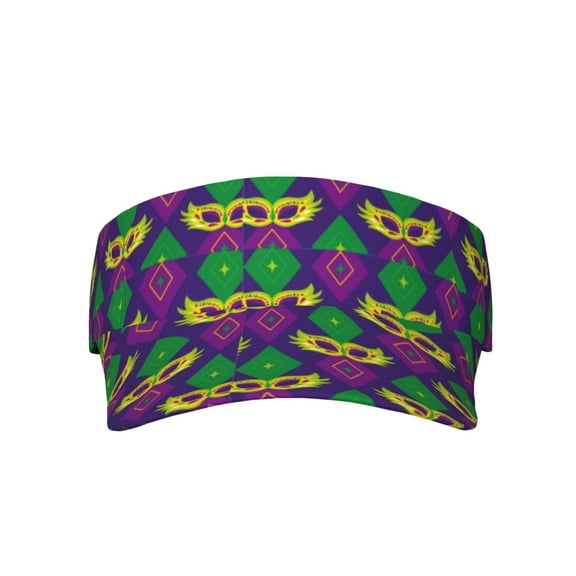 Yiaed Mardi Gras Carnival3 Print Sport Sun Visor Hats Adjustable Empty Top Baseball Cap Cotton Ball Caps for Women and Men
