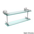 thumbnail image 4 of Que New 22-in Double Glass Shelf with Gallery Rail in Satin Nickel, 4 of 5
