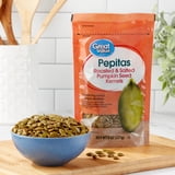 Great Value Roasted Salted Pepitas 8 oz Resealable Pumpkin Seed Snack ...