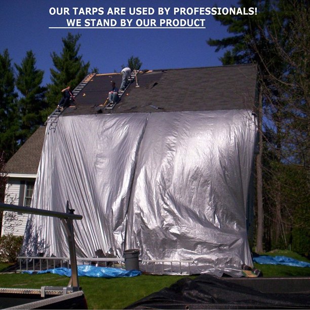 Gray Tarp Lightweight Heavy Duty Industrial Grade Durable Fiber