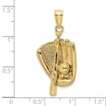 thumbnail image 3 of Auriga 14k Yellow Gold 3-D Baseball Glove, Bat and Ball Charm (Length - 23.5 mm, Width - 15.2 mm), 3 of 5