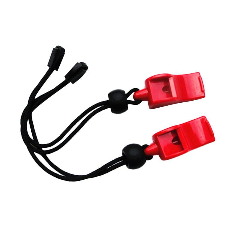 MonkeyJack 2 Pieces Emergency Survival Safety Whistles with Wrist Coil for Camping Hiking Scuba Diving Kayaking Water Sports Accessories