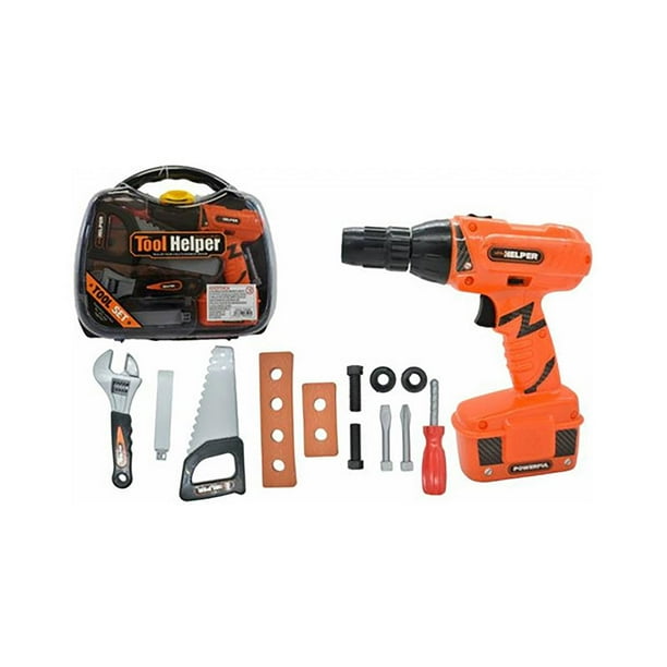 Juguete Maletín De Herramientas 14 Pzs Set De Construcción naranja oscuro Grande
