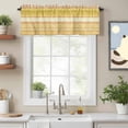 thumbnail image 2 of Yellow Khaki Boho Kitchen Curtain Valances for Windows Farmhouse Short Curtains, Vintage Ethnic Tribe Abstract Art Rod Pocket Valance Curtain for Bedroom Cafe Living Room 60"x18", 2 of 8