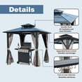 thumbnail image 5 of 8FT x 8FT Double Roof BBQ Grill Gazebo with Grey Polycarbonate for Outdoor Use, 5 of 7