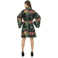 thumbnail image 4 of Bimba Women Floral Print Kimono Short Robe With Belt Bridesmaid Cover Up - 4, 4 of 4
