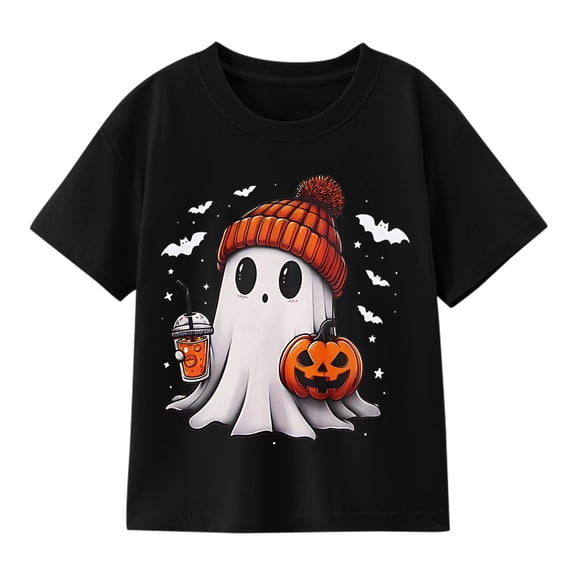 Boys' Halloween Ghost Pumpkin Graphic T-Shirt
