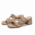 thumbnail image 2 of Pennysue Women Square Toe Sandals Strappy Slip On Chunky Heels with Cushioned Insole for Summer Party Office Daily Wear, 2 of 7