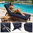 thumbnail image 4 of Kimunuk Outdoor Chaise Lounge Cushions set of 2, 80" x 26" x 4" Waterproof Pool Beach Recliner Replacement Cushions with Ties, Navy, 4 of 7