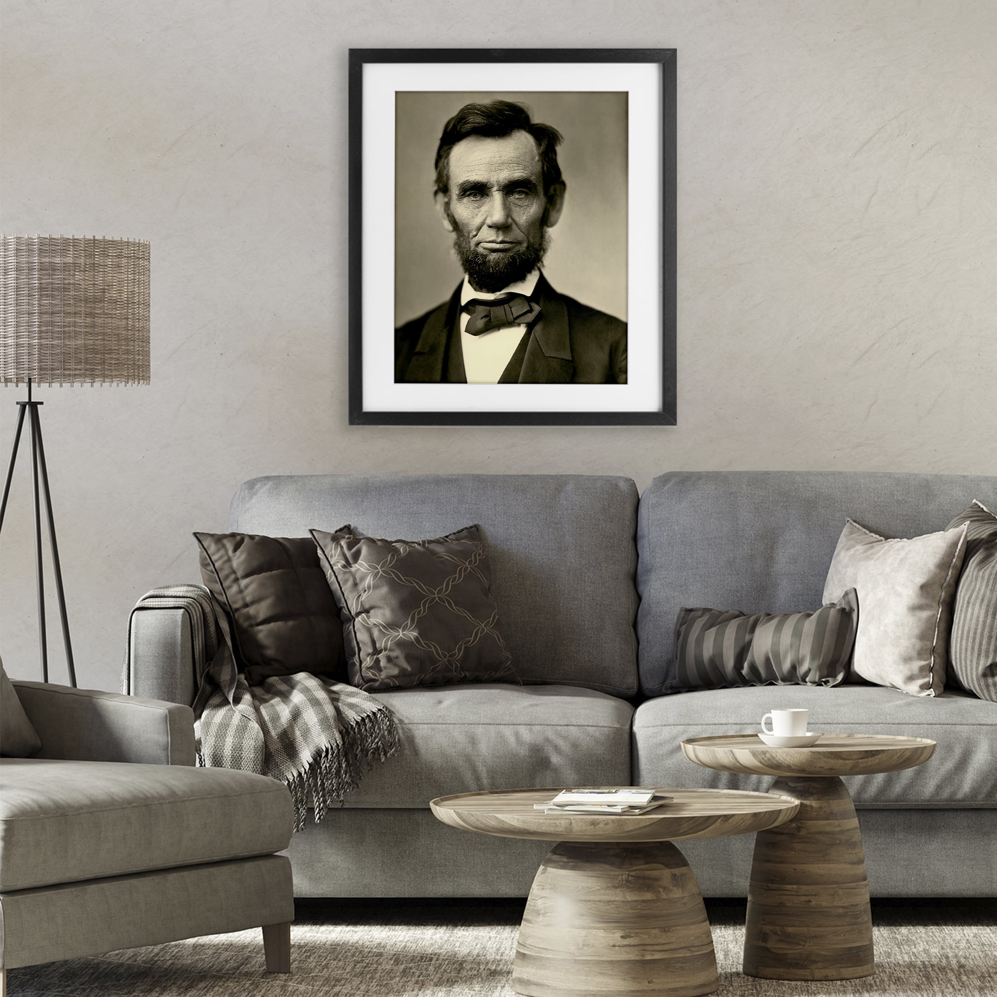 Stupell Industries Iconic Lincoln Portrait Black Framed Print Under Glass, design by Alexander Gardner