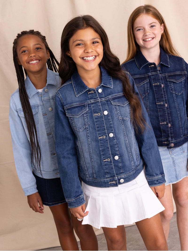 Jordache Girls Classic Denim Jacket, Sizes 4-18 & Plus - Walmart.com