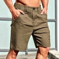 thumbnail image 5 of Men Casual Shorts, Cotton Linen Pants, Elastic Waist Loose Fit, Lightweight Breathable Quick Dry Summer, Daily Beach Vacation Workout Golf | Zenithor,Khaki 2XL, 5 of 9