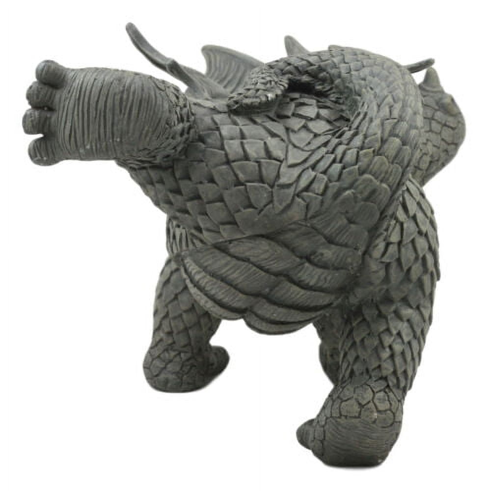 Garden Dragon Peeing Dragon Decorative Garden Accent Sculpture Stone Finish 10 Inch Tall