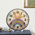 thumbnail image 4 of Yayeee Wall Clock Battery Operated 11.9" Silent Non-Ticking for Living Room, Beige Rainbow, 4 of 8
