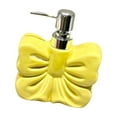 thumbnail image 1 of Dispensador de jabón de manos con forma de lazo, con bomba, recargable, bonito frasco de jabón de cerámica decorativo. Amarillo, 1 of 9