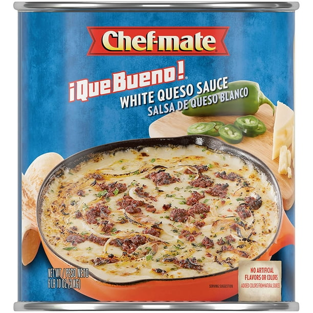 Chefmate ¡Que Bueno! White Queso Sauce, Liquid White Nacho Cheese, 106