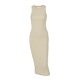 thumbnail image 2 of VISgogo Vestido de tubo de punto para mujer, Adultos Verano Sin mangas Color sólido Cuello redondo Una pieza VISgogo moda, 2 of 5