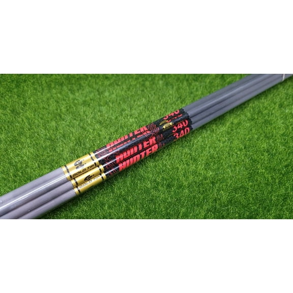 Gold Tip Hunter Black 340 Arrow Raw Shaft w/Nock Installed/Inserts Loose - 1 Dozen