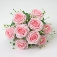 thumbnail image 6 of Guozer Simulation Rose Bouquet 9 Heads Home Living Room Decoration Flower Arrangement Fake Flower Decoration High-end Simulation Flower Art, 6 of 7