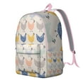 thumbnail image 2 of Waterproof Farm Chicken Backpack, Lightweight School Bag Featuring Cute Cartoon Rooster and Hen Pattern, 2 of 5