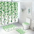 thumbnail image 3 of St Patricks Day Bathroom Set 4 Pieces Shower Curtain Toilet Mat Rug Waterproof Polyester Bath Decor for Holiday Party(B), 3 of 6