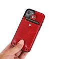 thumbnail image 6 of for iPhone 15 Plus Crossbody PU Leather Case, with Card Slot Holders Wallet Protective Case Adjustable Shoulder Strap Drop Protection Compatible with Apple iPhone 15 Plus, Red, 6 of 12