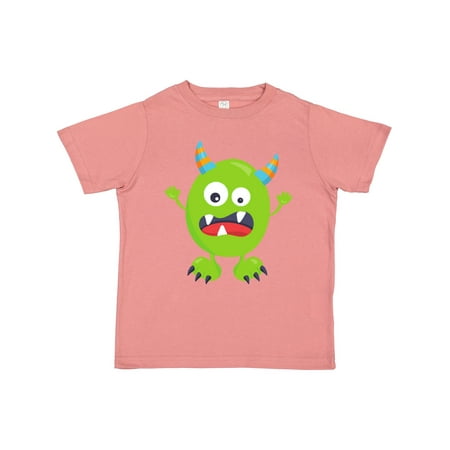 

Inktastic Cute Monster Green Monster Funny Monster Horns Gift Toddler Boy or Toddler Girl T-Shirt