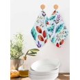 thumbnail image 2 of Spring Leaves Kitchen Dish Towels for Drying Dishes Set of 2, Watercolor Leaf Botanical Nature Light Blue Waffle Weave Microfiber Hand Tea Bathroom Towels Quick Dry & Absorbent Towel 12x12, 2 of 7