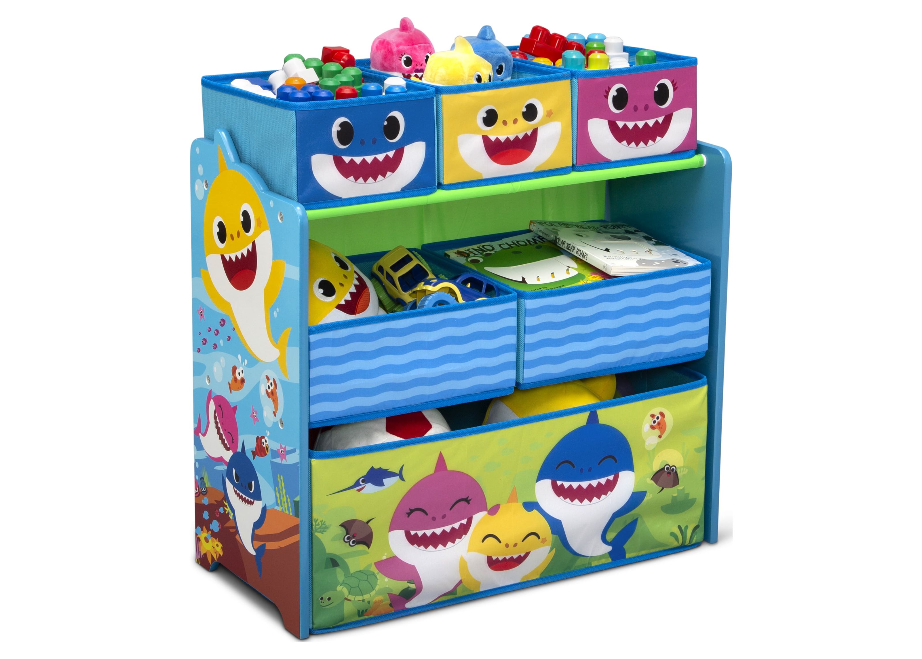 Baby Shark 4-Piece Room-in-a-Box Bedroom Set by Delta Children - Includes Sleep & Play Toddler Bed, 6 Bin Design & Store Toy Organizer and Art Desk with Chair - image 5 of 19