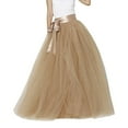 thumbnail image 4 of Wxolcjlv Womens Solid Tulle Maxi Skirt Sash Waist Romantic Feature formal Skirts, 4 of 4
