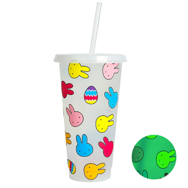 Zexumo Color Changing Cups with Lids and Straws for Adults - 25oz Reusable  Cups with Lids and Straws, Bulk Plastic Cups with Lids and Straws for Kids,  Cold Iced Coffee Cups 