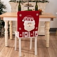 thumbnail image 3 of HUISZJ Christmas Chair Back Cover for Dining Room, Santa Claus Fabric Reindeer Dinner Chairs Cover, Chair Protector Slipcovers for Holiday Party Decor, 3 of 9