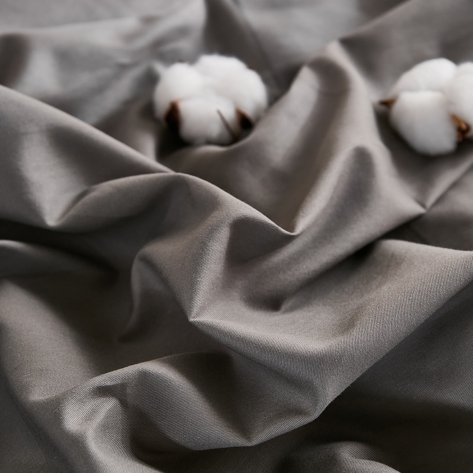 100% Cotton Comforter Set – Dark Grey, Linen-Like Texture, Super Soft & Breathable Lightweight Bedding Set, 3-Piece Durable Percale Comforter for All Seasons