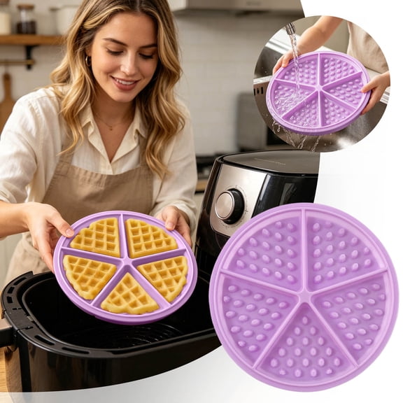 Flexible Silicone Maker Baking Tray, Reusable Baking Tray, Round Non-Stick Waffle Tray For Cake Chocolate Craft Candy Household Oven Muffin Cake Mold Baking, Easy To Clean,Diameter 6.9"