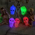 thumbnail image 2 of String Lights Skull Colorful Light 20 Leds, Waterproof Lights String 8 Lighting Color Flash Modes, Spooky Lights For Party Patio Indoor Outdoor (Multi), 2 of 5