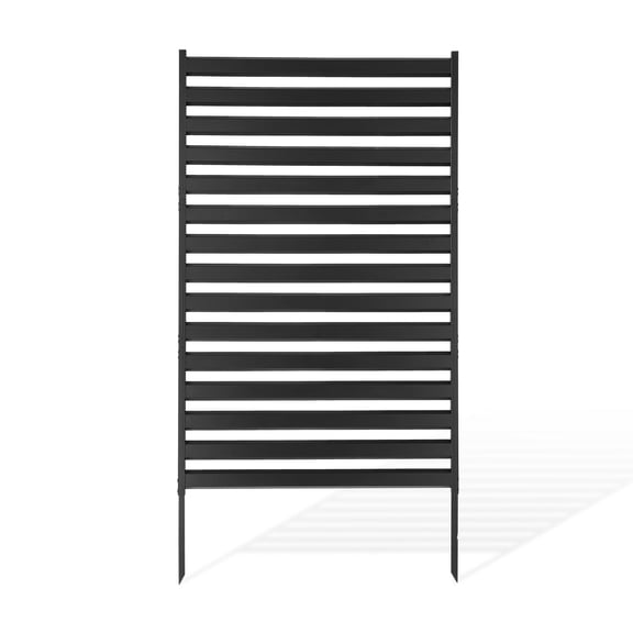 VEVOR Metal Privacy Screen, 38" W x 60" H Freestanding Modern Privacy Fence, Garden Divider Panel with Extended Ground Stakes & Panel Height Adjustable, Freestanding Outdoor Divider for Garden,Indoor