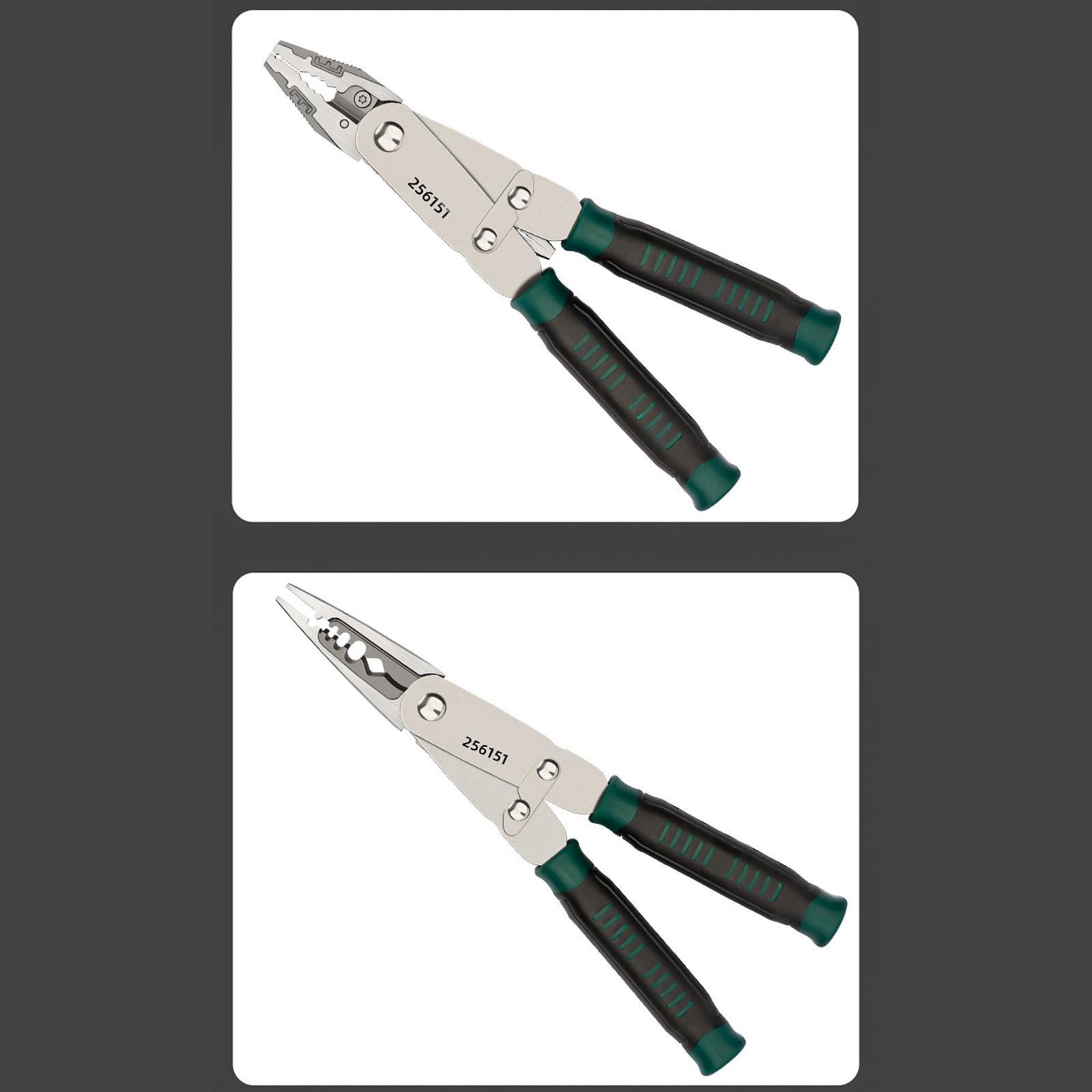 Fzaqwen Wire Stripper, Multifunctional, Professional, Double-headed, Malleable, Wire Cutter, Electrician's Pliers, Carbon Steel, 8 Inches