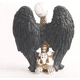 thumbnail image 4 of Figuras de resina Escultura Gótica Cuerpo de esqueleto Resina Ala Cráneo Estatuas Decoración de Halloween para el hogar, 9,55 x 14 x 15 cm, 4 of 5