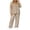 Khaki-10, variant on Nugftut Pajamas for Women Plus Size Button Down Shirt and Elastic Waist Pants Nighty Bottom Sleepwear Clothes