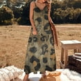 thumbnail image 3 of Abstract Leopard Print Texture Sleeveless Suspender Dress Summer Fashion Casual Long Dress, 3 of 9