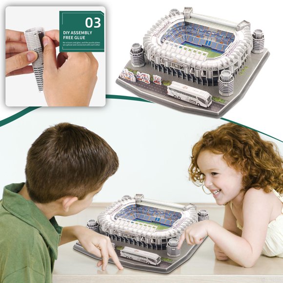 RKSTN Puzzles 3D Puzzle Soccer Club Venues DIY Model Puzzle Toy Paper Building Stadium Football Soccer Game Gifts Puzzles