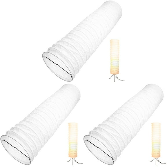 LULULION Modern Minimalist Rice Paper Floor Lamp Shade Soft Light Foldable 3Pcs