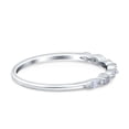 thumbnail image 2 of Simulated Cubic Zirconia Size-5 Half Eternity Marquise Band Wedding Ring 925 Sterling Silver, 2 of 7