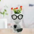 thumbnail image 1 of Mini Coffee Drinking Figurine Plant Pots Creative Job Worker Shaped Succulent Pot With Resin Coffee Time Small Flower Planter For Coffee Lovers Gift And Coffee Bar Table,Flower Pot Ornament*1 Piece, 1 of 8