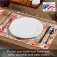 thumbnail image 2 of Highland Home "Bright Floral" 4-Pack Cotton Blend Washable Placemats, 2 of 6