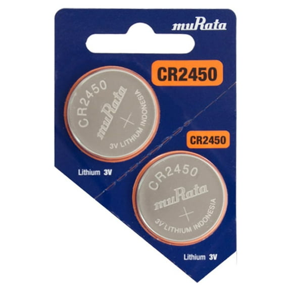 Murata CR2450 0.5 Ampere Lithium Batteries - 2 Pieces