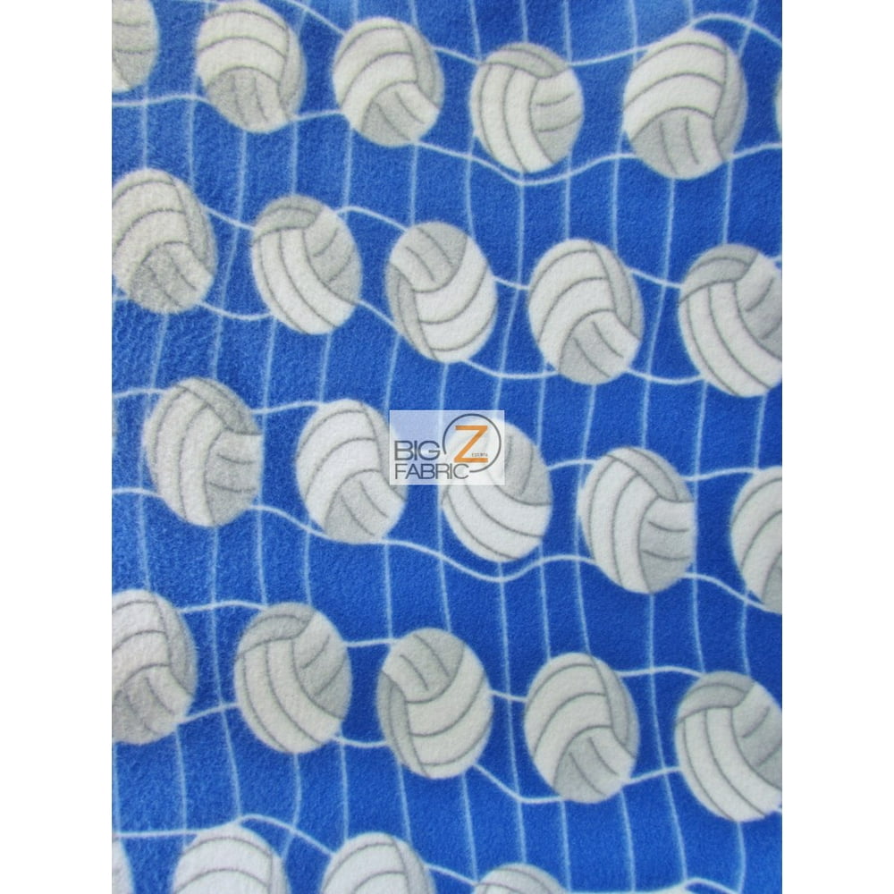 Fleece Printed Fabric Sports Volleyball / Volleyball White Net Blue / Sold By The Yard Walmart