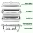 thumbnail image 4 of PRIJESSE 8 Pack Chafing Dish Rectangular Full Pan×6+Round 6QT×2 Chafers Stainless Steel Catering Buffet Warmer Set for Parties,Events,Wedding,Dinner, 4 of 8