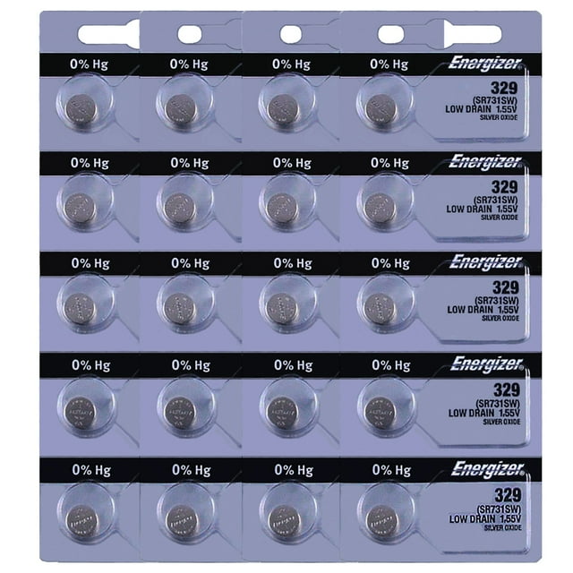 Energizer 329 SR731SW Pile de Montre à Oxyde d'Argent (Lot de 20)