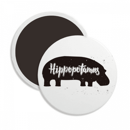 

Hippopotamus Black And White Animal Round Ceracs Fridge Magnet Keepsake Decoration
